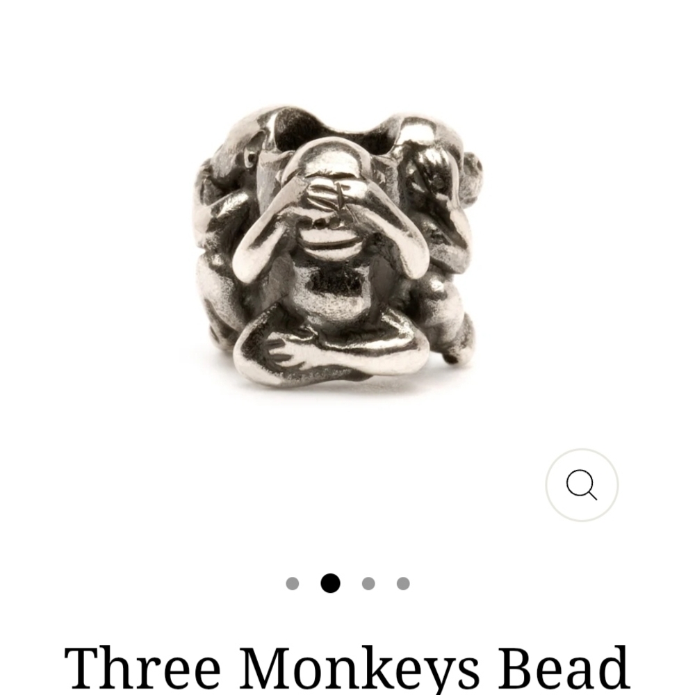 Trollbeads Silver Three Monkeys Bead Bracelet